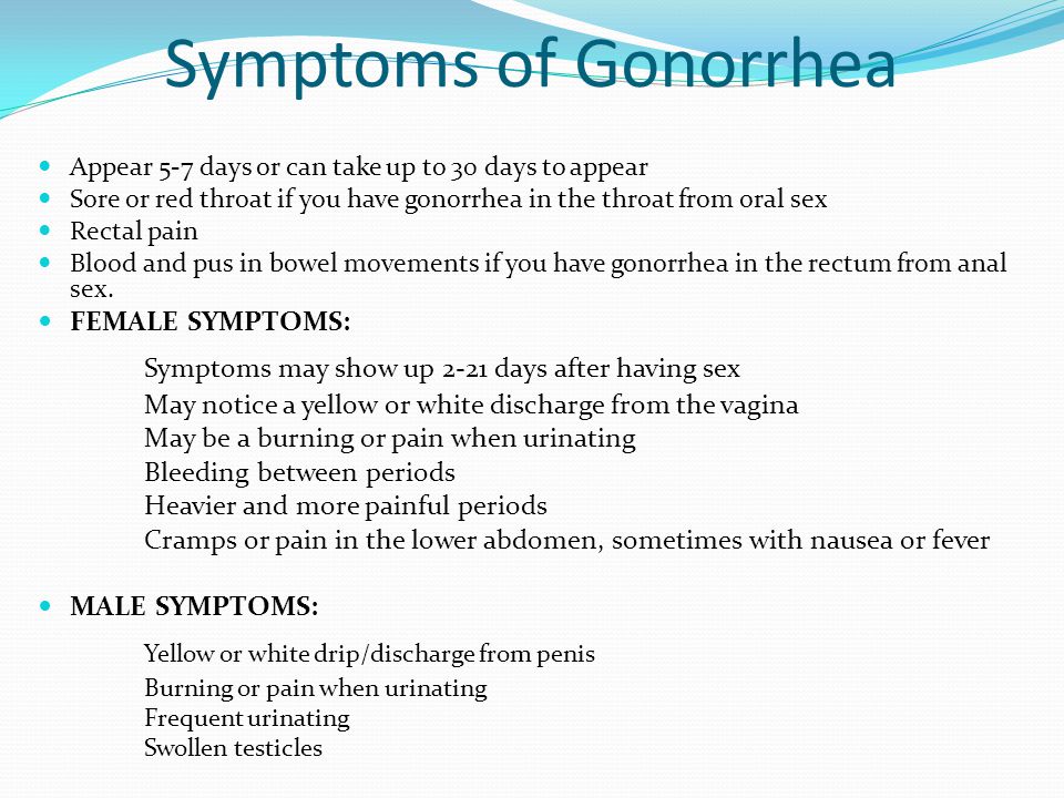 Symptoms Of Gonorrhea Of The Mouth